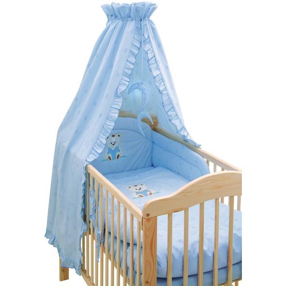 SCARLETT SOUPRAVA DO POSTÝLKY 4-DÍLNÁ MÉĎA MODRÁ 100X135CM - POVLEČENÍ DO POSTÝLKY - SPINKÁNÍ