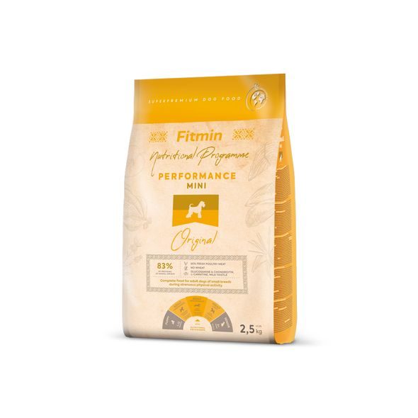 FITMIN MINI PERFORMANCE KRMIVO PRO MALÉ PSY 2,5 KG - GRANULE PRO PSY - CHOVATELSKÉ POTŘEBY MALVÍKZOO