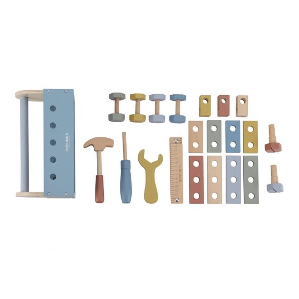 LITTLE DUTCH BOX S NÁŘADÍM DŘEVĚNÝ BLUE - LITTLE DUTCH - PRO DĚTI