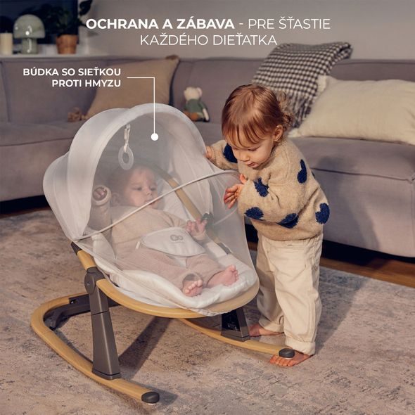 KINDERKRAFT LEHÁTKO ELSU GREY, DO 9KG - LEHÁTKA A HOUPADLA - SPINKÁNÍ