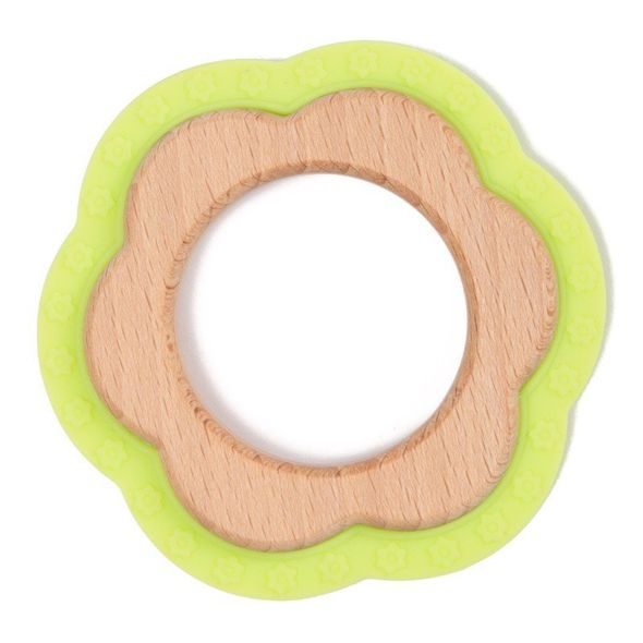 BO JUNGLE KOUSÁTKO B-TEETHER FLOWER WOOD GREEN - HRYZÁTKA - PRO DĚTI