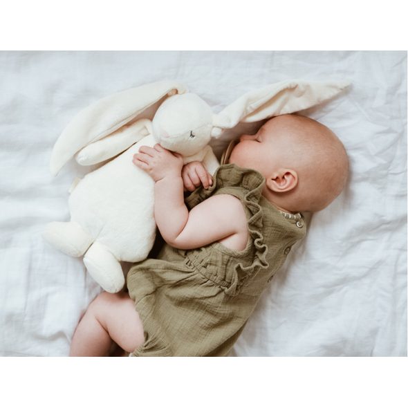 MOONIE USÍNÁČEK ZAJÍČEK 2.0 ORGANIC POLAR - USÍNÁČCI ŠUMÍCÍ / S TLUKOTEM - PRO DĚTI