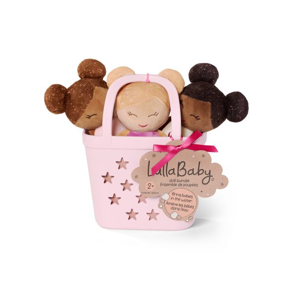 LULLA BABY PANENKY PLYŠOVÉ DO VANY V KOŠÍKU PINK - HRAČKY DO VANY - PRO DĚTI