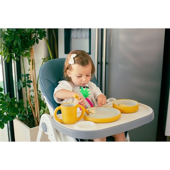 INTERBABY JÍDELNÍ SET SILIKONOVÝ - OKROVÝ - MISKY, TALÍŘKY A PODLOŽKY - KRMENÍ