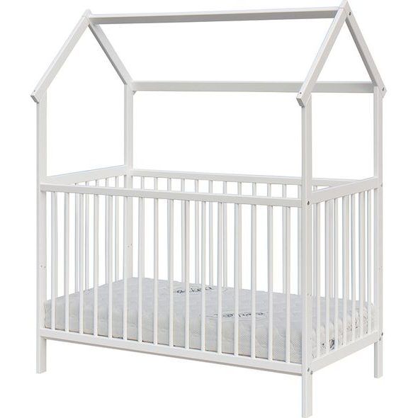 SCARLETT DĚTSKÁ POSTÝLKA DOMEČEK RIKA S VYNDAVACÍMI PŘÍČKAMI BOROVICE BÍLÁ 120 X 60 CM - DŘEVĚNÉ POSTÝLKY - SPINKÁNÍ