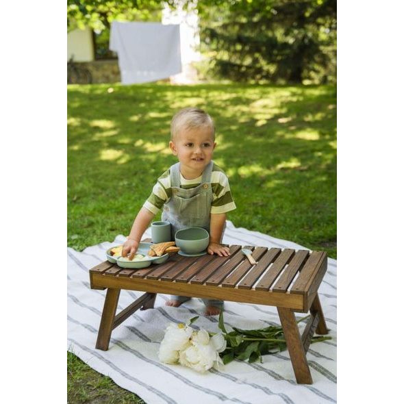 MOMI DĚTSKÝ SILIKONOVÝ JÍDELNÍ SET MOMI AMI ŠEDÝ - MISKY, TALÍŘKY A PODLOŽKY - KRMENÍ