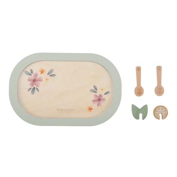 LITTLE DUTCH ČAJOVÝ SET DŘEVĚNÝ S KVĚTINOVÝM POTISKEM - LITTLE DUTCH - PRO DĚTI