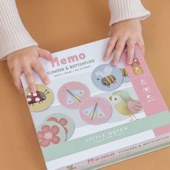 LITTLE DUTCH PEXESO PRO HOLKY - KVĚTINY A MOTÝLI 40KS - MOTORICKÉ A HRY - PRO DĚTI