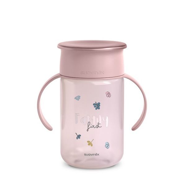 SUAVINEX 360° HRNÍČEK NA UČENÍ BEAR RUŽOVÁ - DĚTSKÉ HRNEČKY - KRMENÍ