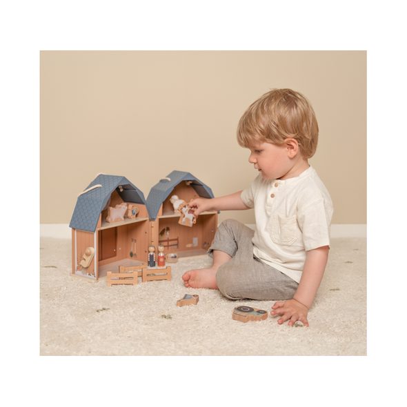 LITTLE DUTCH DOMEČEK PRO PANENKY DŘEVĚNÝ PŘENOSNÝ FARMA - DOMEČKY PRO PANENKY - PRO DĚTI