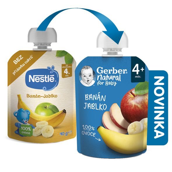 GERBER NATURAL KAPSIČKA BANÁN/JABLKO 90G - KAPSIČKY - KRMENÍ