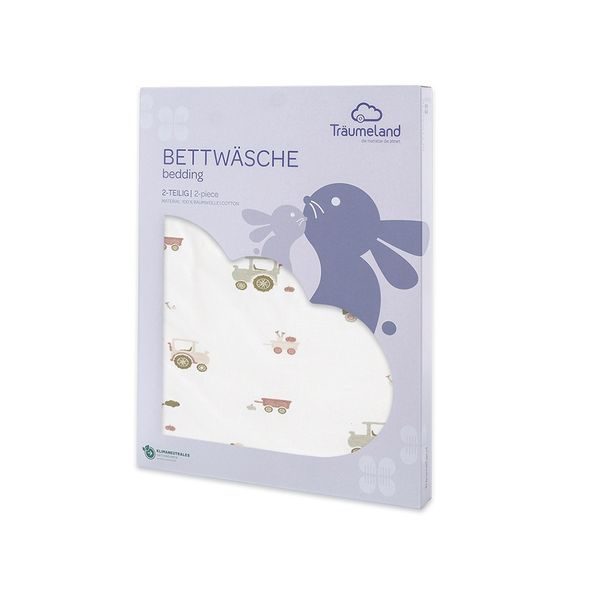 TRÄUMELAND POVLEČENÍ DO KOLÉBKY 80/80 + 35/40 LITTLE FARM GRÜN - POVLEČENÍ DO POSTÝLKY - SPINKÁNÍ