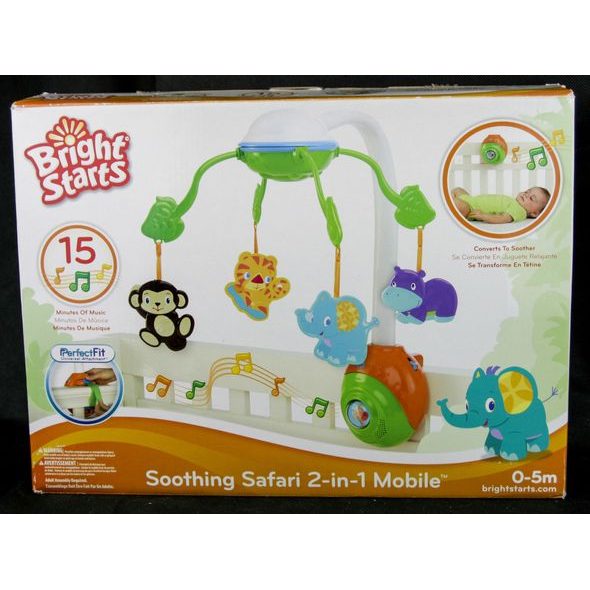 BRIGHT STARTS KOLOTOČ NA POSTÝLKU SOOTHING SAFARI 2-IN-1 MOBILE™ (0-5 M) - KOLOTOČE NA POSTÝLKU - PRO DĚTI
