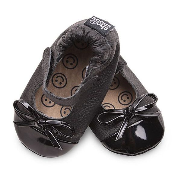 SHOOSHOOS DĚTSKÉ KOŽENÉ BOTY S PODRÁŽKOU BLACK/BOW - BOTIČKY - PRO DĚTI