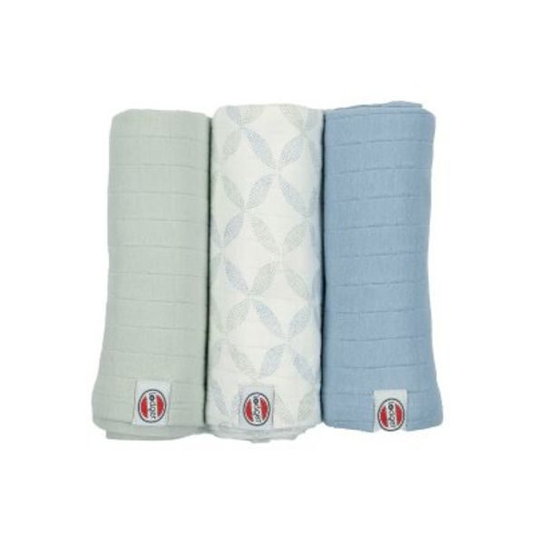 LODGER SWADDLER SOLID MATCHA 3BALENÍ 70 X 70 CM PEPPERMINT - ZAVINOVACÍ PLENY / OSUŠKY VELKÉ - PŘEBALOVÁNÍ