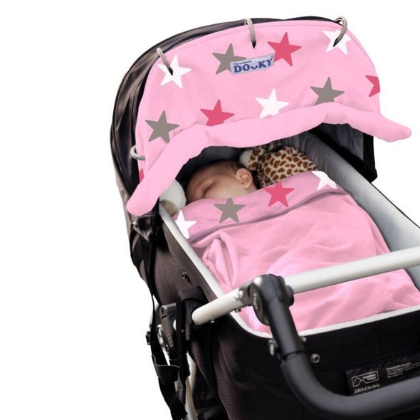 DOOKY DESIGN CLONA BABY PINK / PINK STARS - SLUNEČNÍKY A CLONY - KOČÁRKY A PŘÍSLUŠENSTVÍ
