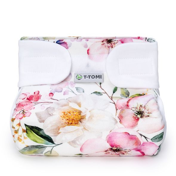 T-TOMI ORTOPEDICKÉ ABDUKČNÍ KALHOTKY - SUCHÝ ZIP BLOSSOMS (3-6KG) - PLENKOVÉ KALHOTKY - PŘEBALOVÁNÍ