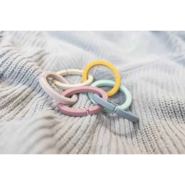 ZOPA SILIKONOVÉ MULTIFUNKČNÍ KROUŽKY ŘETĚZ - HRAČKY K ZAVĚŠENÍ - PRO DĚTI