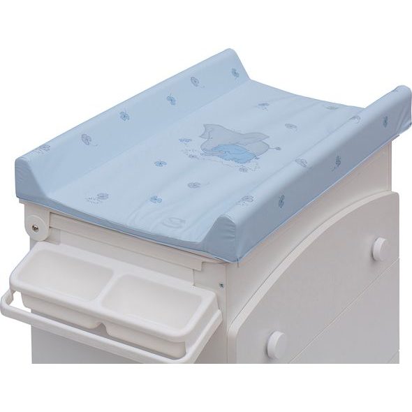 SCARLETT PŘEBALOVACÍ KOMODA S VANIČKOU VELA BÍLÁ S PŘEBALOVACÍ PODLOŽKOU SLON MODRÁ - PŘEBALOVACÍ KOMODY - PŘEBALOVÁNÍ