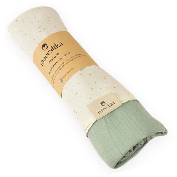 MACESHKA MUŠELÍNOVÁ PLENA NATURE SE ZLATÝM PUNTÍKEM - ZAVINOVACÍ PLENY / OSUŠKY VELKÉ - PŘEBALOVÁNÍ