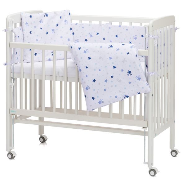 FILLIKID LOŽNÍ SOUPRAVA LUXE STARS WHITE/BLUE + MATRACE - POVLEČENÍ DO POSTÝLKY - SPINKÁNÍ