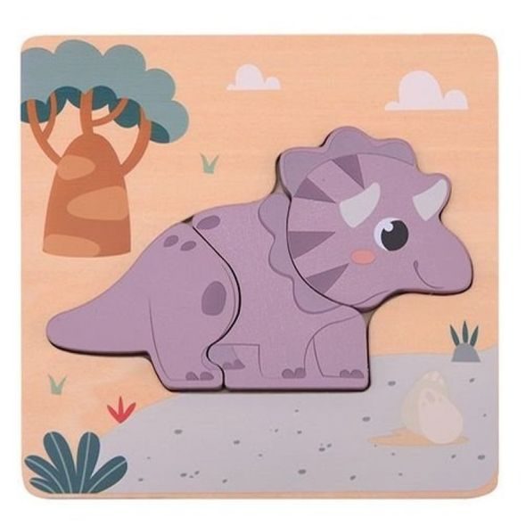 JOUÉCO DŘEVĚNÉ MINI PUZZLE DINO I 12M+ - PUZZLE - PRO DĚTI