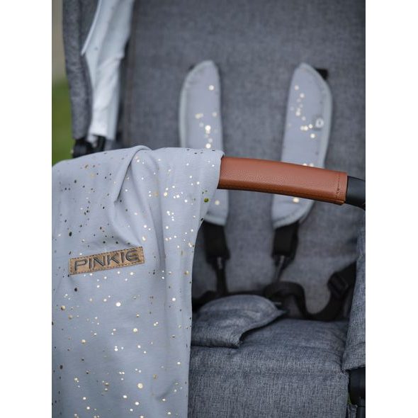 PINKIE DEKA SE STAHOVÁNÍM SHINE GOLD GREY - DĚTSKÉ DEKY PRO MIMINKA - SPINKÁNÍ