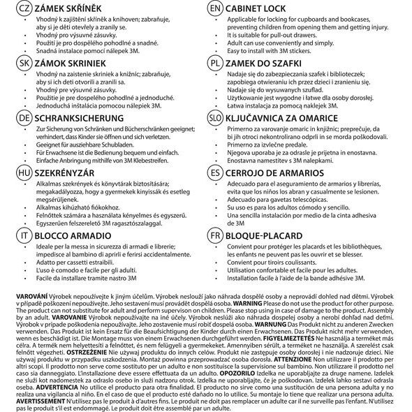 ZOPA ZÁMEK SKŘÍNĚK 2KS - BEZPEČNOST DĚTÍ V DOMÁCNOSTI - KOUPÁNÍ A ZDRAVÍ