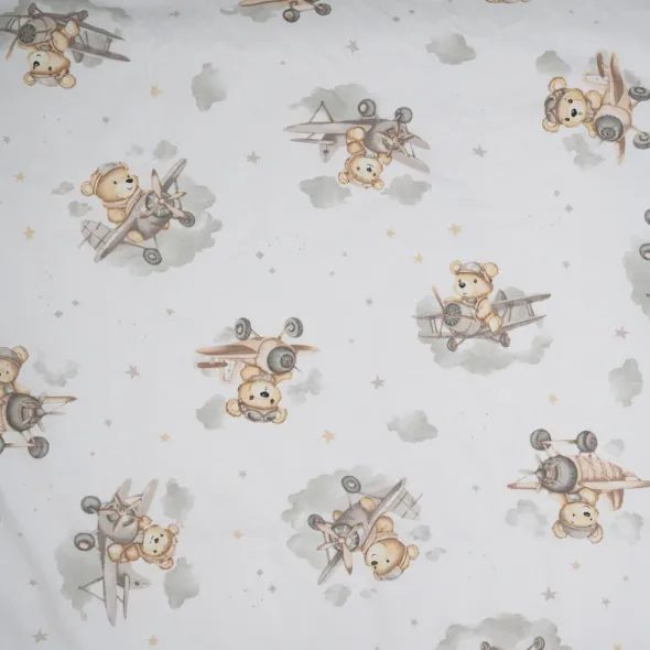 TOMI POVLEČENÍ K5 TISK (120X90) PILOT BÉŽOVÝ - POVLEČENÍ DO POSTÝLKY - SPINKÁNÍ