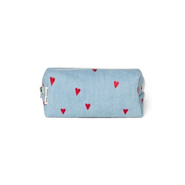 STUDIO NOOS DENIM POUCH KABELKA BLUE HEARTS - KOSMETICKÉ TAŠKY - PŘEBALOVÁNÍ