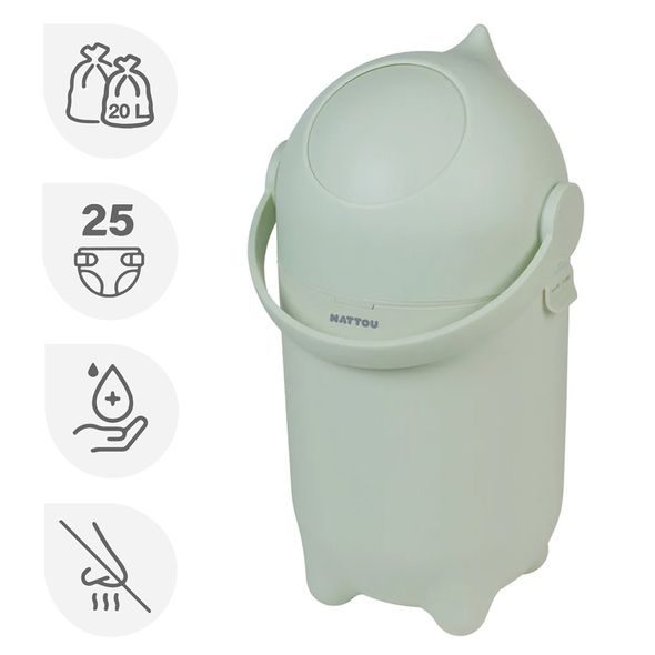 NATTOU KOŠ NA PLENY DROPY BEIGE 27 CM, 20L - KOŠE NA PLENY A NÁPLNĚ - PŘEBALOVÁNÍ