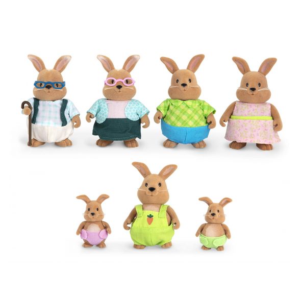 LI'L WOODZEEZ RODINA KRÁLÍKŮ S PRARODIČI COTTONBALL - ZVÍŘATA - PRO DĚTI