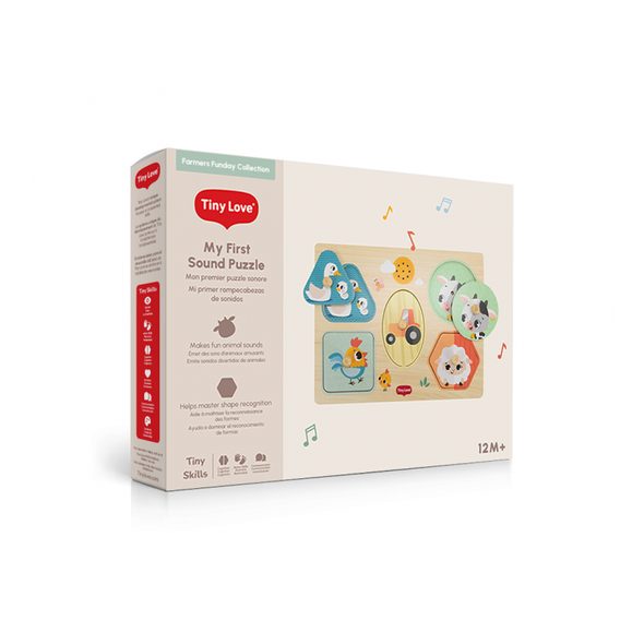 TINY LOVE PUZZLE SE ZVUKY DŘEVĚNÉ FARMERS FUNDAY - DŘEVĚNÉ HRAČKY - PRO DĚTI