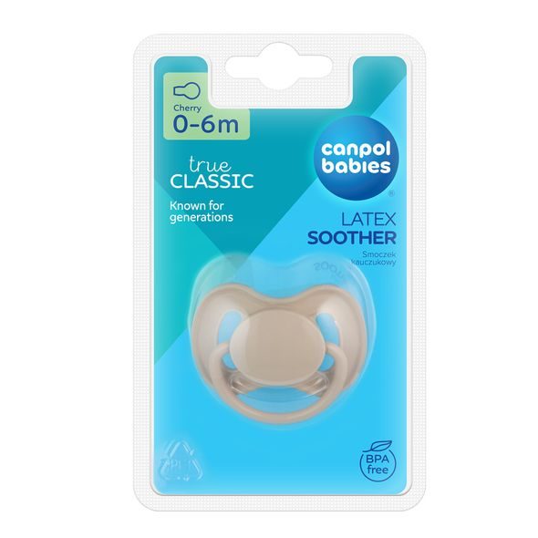 CANPOL BABIES DUDLÍK KAUČUKOVÝ TŘEŠINKA NUDE 0-6M BÉŽOVÝ - ŠIDÍTKA A DOPLŇKY - KRMENÍ