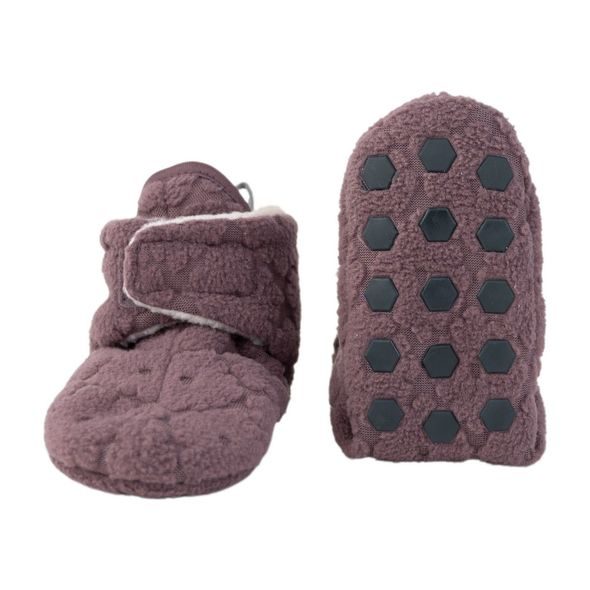 LODGER SLIPPER FOLKLORE FLEECE MAUVE 0 - 3 MĚSÍCE - KOJENECKÉ CAPÁČKY - PRO DĚTI