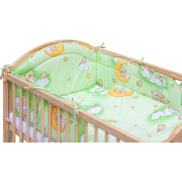 SCARLETT POSTÝLKA 120X60CM S KOMPLETNÍ VÝBAVOU MRÁČEK ZELENÁ - DŘEVĚNÉ POSTÝLKY - SPINKÁNÍ