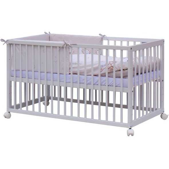 SCARLETT POSTÝLKA 120X60CM S KOMPLETNÍ VÝBAVOU TORO BÉŽOVÁ - DŘEVĚNÉ POSTÝLKY - SPINKÁNÍ