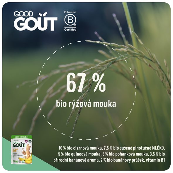 GOOD GOUT BIO BANÁNOVÉ POLŠTÁŘKY 50 G - TYČINKY/SUŠENKY - KRMENÍ