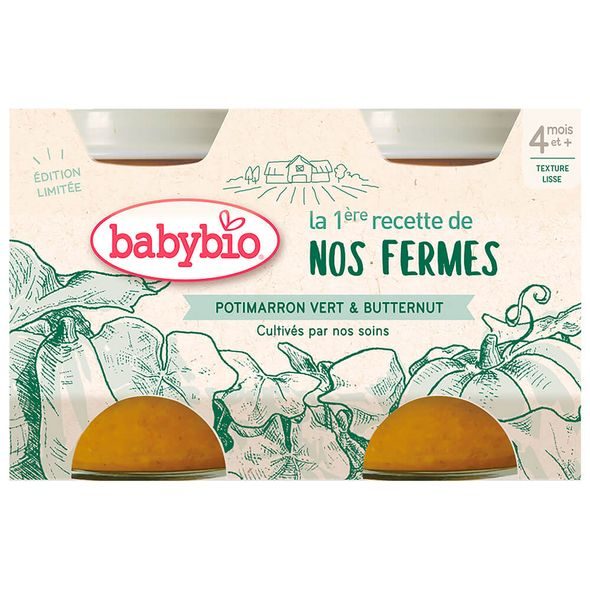 BABYBIO ZELENÁ A MÁSLOVÁ DÝNĚ 2X130 G - MASO/ZELENINA - KRMENÍ