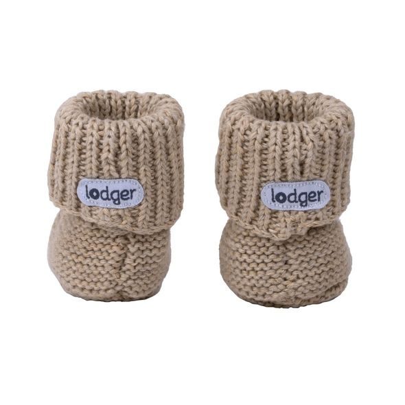 LODGER SLIPPER KNIT BEIGE 0 - 6 MĚSÍCŮ - BOTIČKY - PRO DĚTI