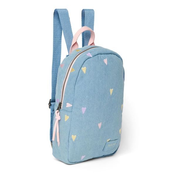 STUDIO NOOS DENIM MINI BACKPACK - BATŮŽEK | HEARTS LIGHT BLUE HEARTS - BATOHY A TAŠKY - PRO DĚTI