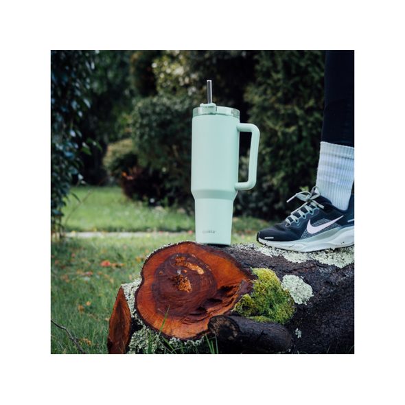 QUOKKA NEREZOVÝ TERMOHRNEK S BRČKEM STREAM TURQUOISE 1200 ML - TERMOOBALY A TERMOSKY - KRMENÍ