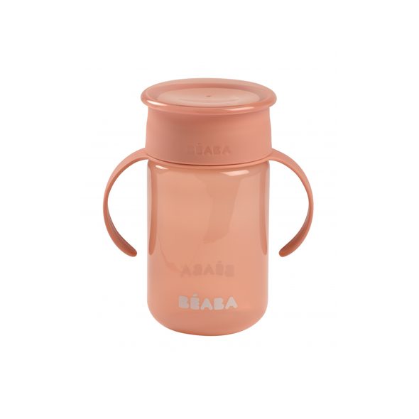 BEABA HRNEK TRÉNOVACÍ 360° PINK 340 ML 12M+ - DĚTSKÉ HRNEČKY - KRMENÍ