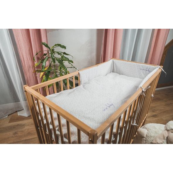 ENIE BABY POVLEČENÍ BAVLNĚNÉ FRAGMENTS PURPLE 100X135 A 40X60 CM - POVLEČENÍ DO POSTÝLKY - SPINKÁNÍ