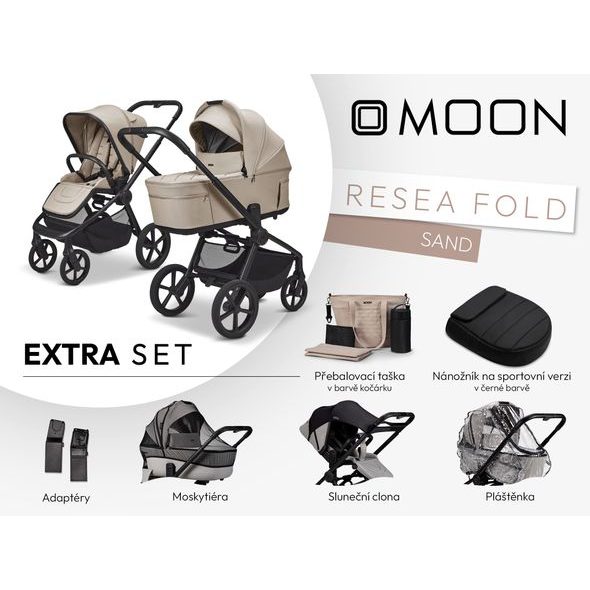 MOON RESEA FOLD EXTRA SET - SAND - KOMBINACE S PŘÍSLUŠENSTVÍM - KOČÁRKY A PŘÍSLUŠENSTVÍ