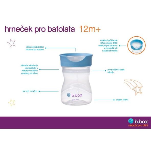 B.BOX NÁHRADNÍ VELKÉ VÍČKO PRO HRNEČEK S BRČKEM - MALINA - PŘÍSLUŠENSTVÍ K HRNEČKŮM - KRMENÍ