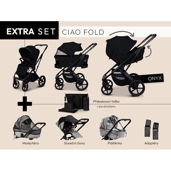 MOON CIAO FOLD EXTRA SET - ONYX - DVOJKOMBINACE - KOČÁRKY A PŘÍSLUŠENSTVÍ