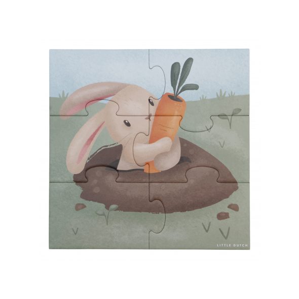 LITTLE DUTCH PUZZLE 4V1 FARMA - STAVEBNICE A PUZZLE - PRO DĚTI