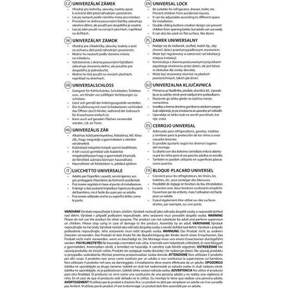 ZOPA UNIVERZÁLNÍ ZÁMEK - BEZPEČNOST DĚTÍ V DOMÁCNOSTI - KOUPÁNÍ A ZDRAVÍ