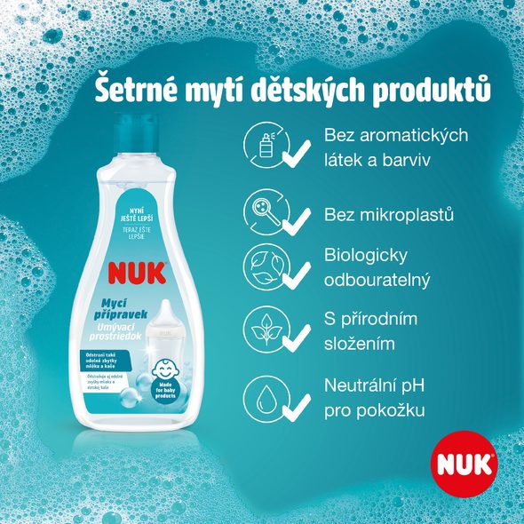 NUK MYCÍ PROSTŘEDEK NA LAHVE A SAVIČKY 500 ML - DĚTSKÉ PRACÍ A MYCÍ PROSTŘEDKY - KOUPÁNÍ A ZDRAVÍ